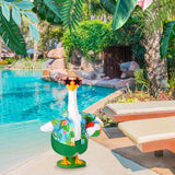 JcHrmers Summer Porch Goose Outfit Beach Porch Goose Clothes Fits 23" Cement Plastic Goose Statue for Outdoor Garden Yard Patio Lawn Art Decor (Hawaii)