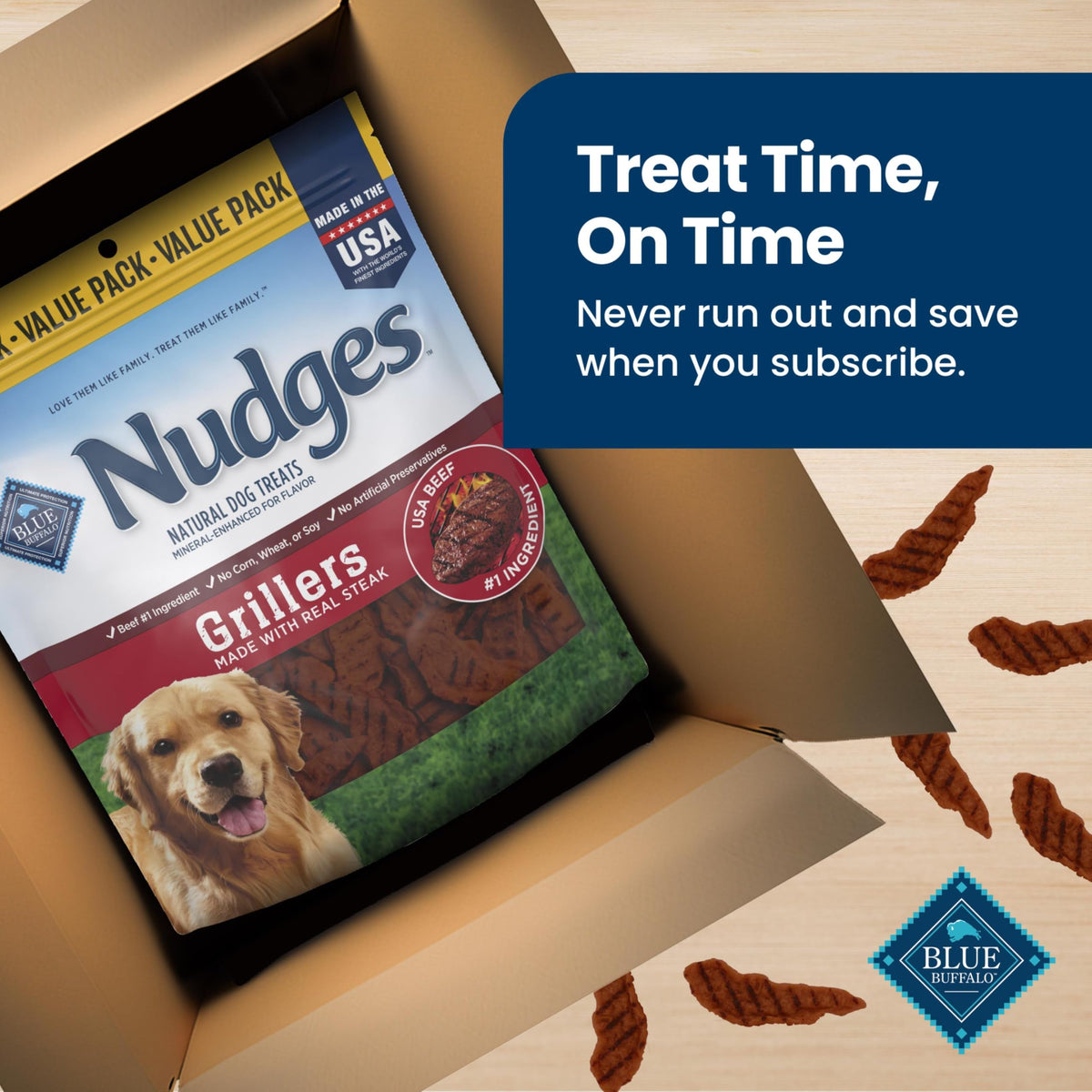 Blue Buffalo Nudges Grillers Steak Dog Treats, 36 oz