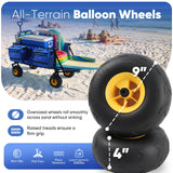 Sekey Heavy Duty Beach Wagon with 9" Big Sand-Proof Wheels, 300L Oversized Foldable Beach Cart with Cooler| Adjustable Handle & Balloon Tires for Sand, Camping,Vacation
