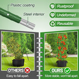 ANPHSIN Sturdy Triangle Tomato Cage with Movable 10 Gal Grow Bags, 3 Sets