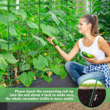 66x65x18 Inch Cucumber Trellis for Raised Bed - with 61 Gallon Grow Bags, Garden Trellis for Climbing Plants Outdoor with Climbing Net and Plant Support for Cucumber, Tomato, Vegetable, Grape, Vine