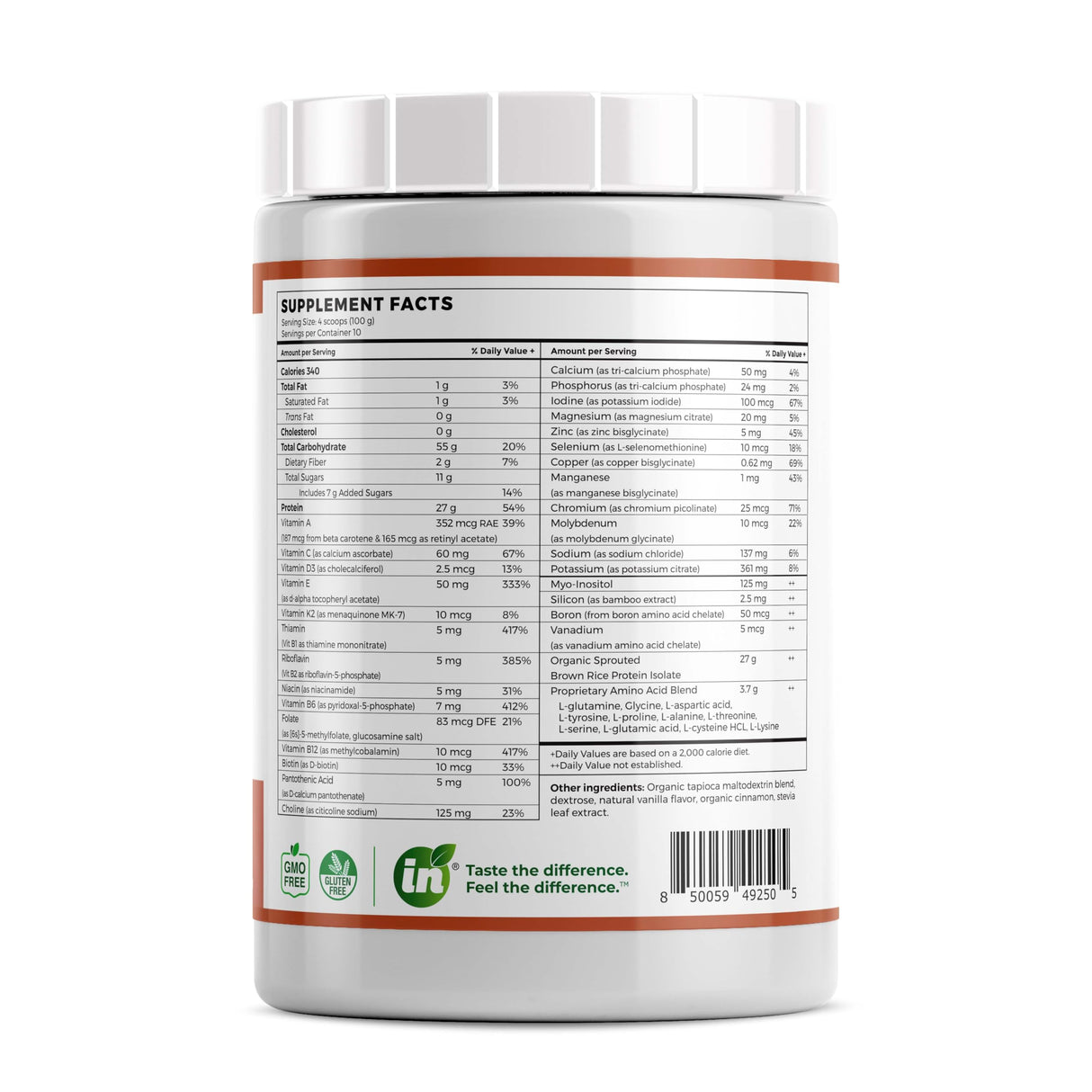 Absorb Plus Vegan Elemental Shake – Powdered Blend, Natural Ingredients, Non-GMO, Gluten-Free, Organic Sprouted Rice Protein - Smooth, Easily Mixable Formula (2.2 lbs, Simply Horchata Creme)