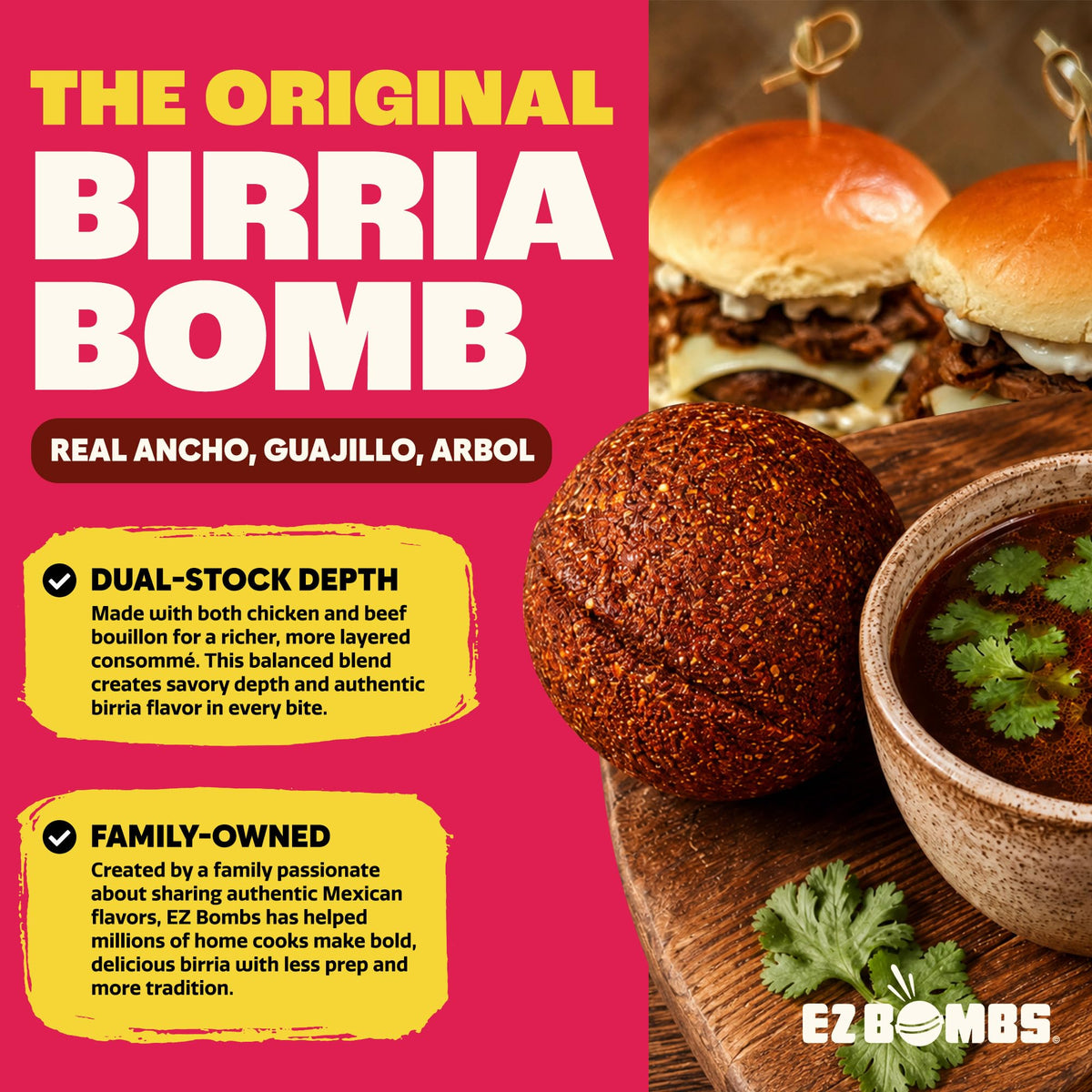 EZ Bombs Birria Bomb Seasoning - Pack of 2, Mexican Spice Mix