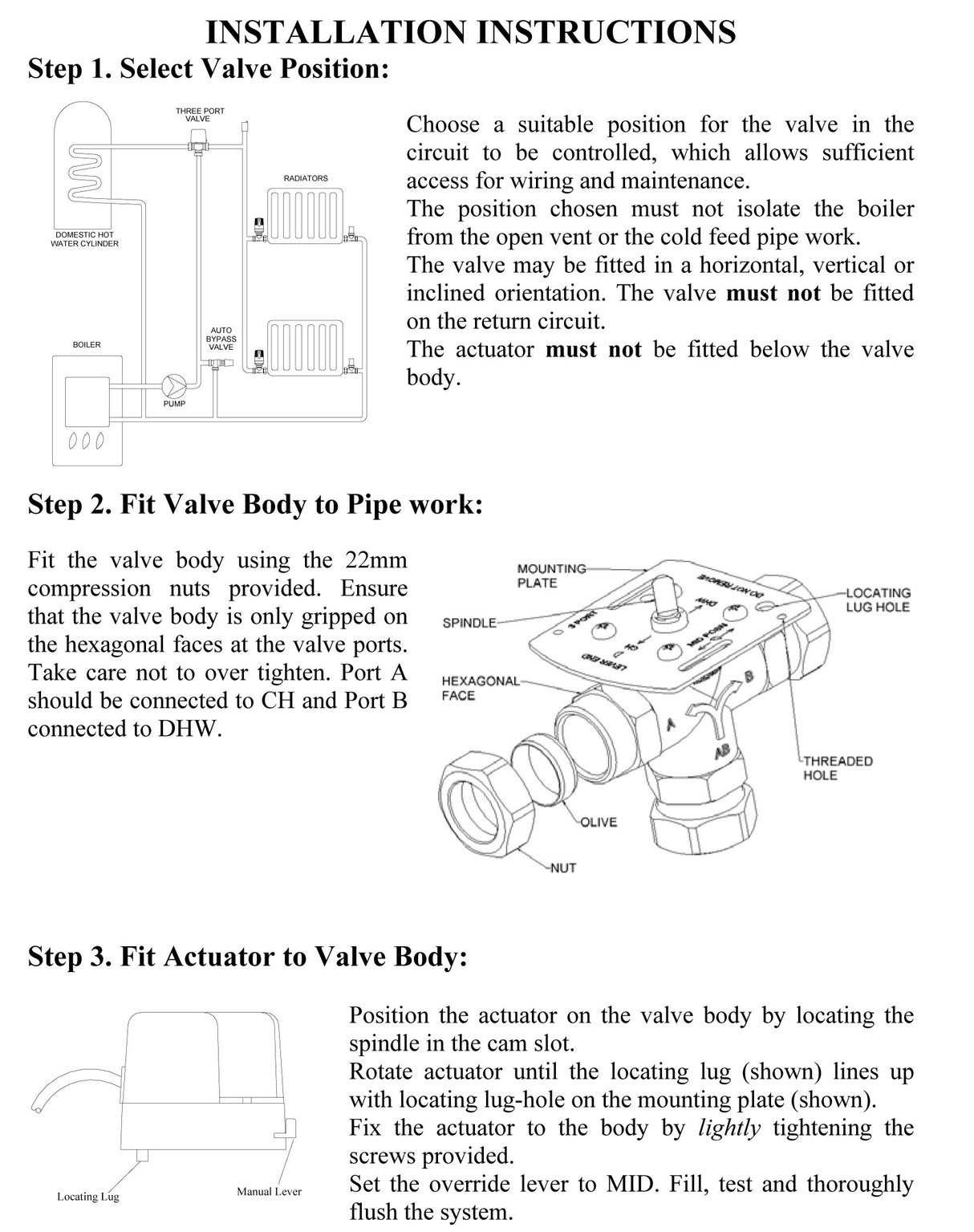 Myson Replacement ACT322 Mid Position Actuator ONLY - Part number 421001 Spare for MPE322, MPE328, MPE33/4, MPE31, MSV322, MSV328 Power Extra 3 Port Motorised Valve