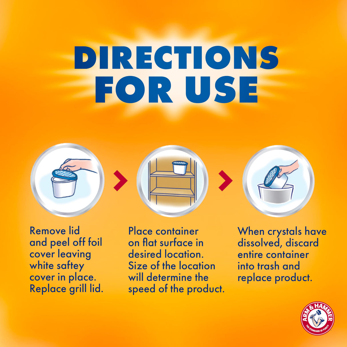 Arm & Hammer Essentials Disposable Moisture Absorber and Odor Eliminator Tub, Fragrance Free, 1 lb., Attracts and Traps Excess Moisture, Ideal Closet Dehumidifier (Pack of 3)