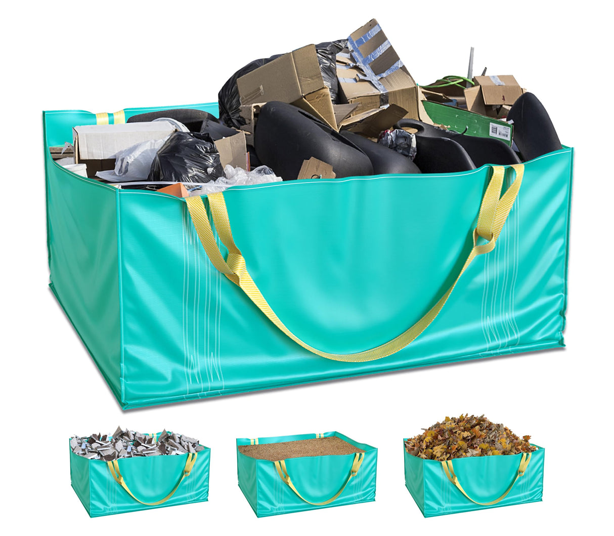 TidyFriend Dumpster Bag for Waste Management Hold up to 2,500 lbs, Heavy Duty, Reusable & Foldable Yard Waste Container for Home Renovation & Yard Cleanup, Debris, Landscaping, Roofing Shingles