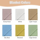 WNNNS Personalized Baby Blanket 100% Cotton Embroidered Name Knit Blanket Custom Baby Blanket for Boys Girls Customized Baby Gift for Christmas Baby Shower for Newborn Toddler Stroller Blanket