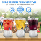 Drink Dispenser for Parties (2.5 Gallon) Large Plastic Water Dispenser for Counter Tops, No Mess, Easy to Assemble & Wash, Up to 40 Drinks, For Drinks, Juice, Punch & Water (1 Pack)