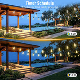 Skoiuc 50ft-LED-Lights-Outdoor-Waterproof-String Lights-Patio-Outside-Porch-Backyard-Garden-Gazebo-Yard-Deck-Balcony-Party-Camping-House-Hanging-Lighting-Bulb-Remote-Bluetooth-Hanging-Edison-ST38