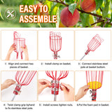 ACTREY 26FT Reach Fruit Picker Pole with Basket Telescoping,Apple Picker