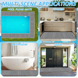 3 x 20FT Drainage Pool Flooring Mats Non Slip Swimming Pool Mat PVC Splash Matting Mesh Hollow Doormat Roll for Outdoor Indoor Garage Restaurant Sauna SPA Heavy Duty Commercial Anti Slip Floor Mats