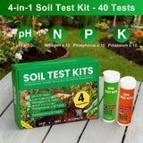 AKSBTEC Soil Test Kit 4-in-1 for Lawns & Gardens – 40 Tests (pH, Nitrogen, Phosphorus, Potassium) – Easy Soil Testing Kit for Vegetable Garden, Lawn & Plants