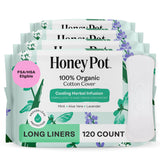 The Honey Pot Company - 120ct - Herbal Long Panty Liners for Women - Infused w/Essential Oils for Cooling Effect & Organic Cotton Cover - Feminine Care - FSA & HSA Eligible