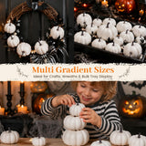 DomeStar 16 PCS White Fake Pumpkins for Decorating, Faux Pumpkins
