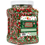 Christmas Sprinkles Bulk - 2.2 LB - Xmas Tree Jimmies - Red, Green & White Confetti for Dessert Decorating - Holiday Baking Toppings for Gingerbread, Cupcakes, Cookies, Cake Pops