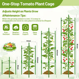 Legigo 2 Pack Tomato Cages with 10 Gallon Grow Bags- 48inch Tomato Trellis Plant Support Stakes Planter, Tomato Plant Cages Garden Trellis for Vertical Climbing Plants Vegetables Flowers Fruits