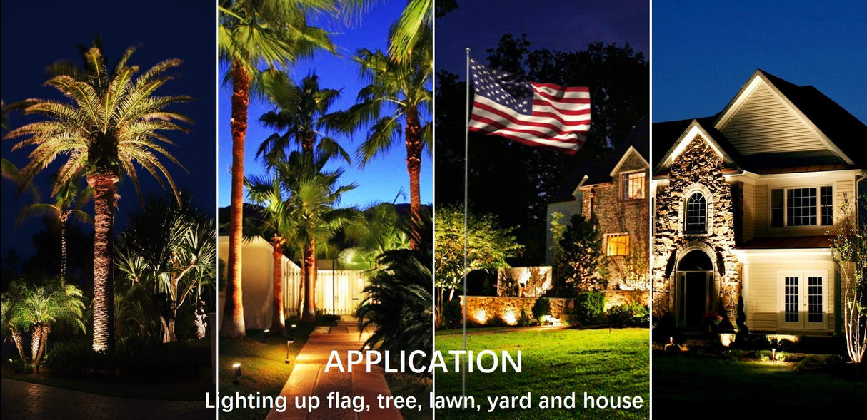 LED Outdoor Spotlight Flag Light 120V 10W Waterproof Spot Lights for Yard Flagpole House Tree Plug in Christmas Landscape Lighting (10W, Warmwhite)