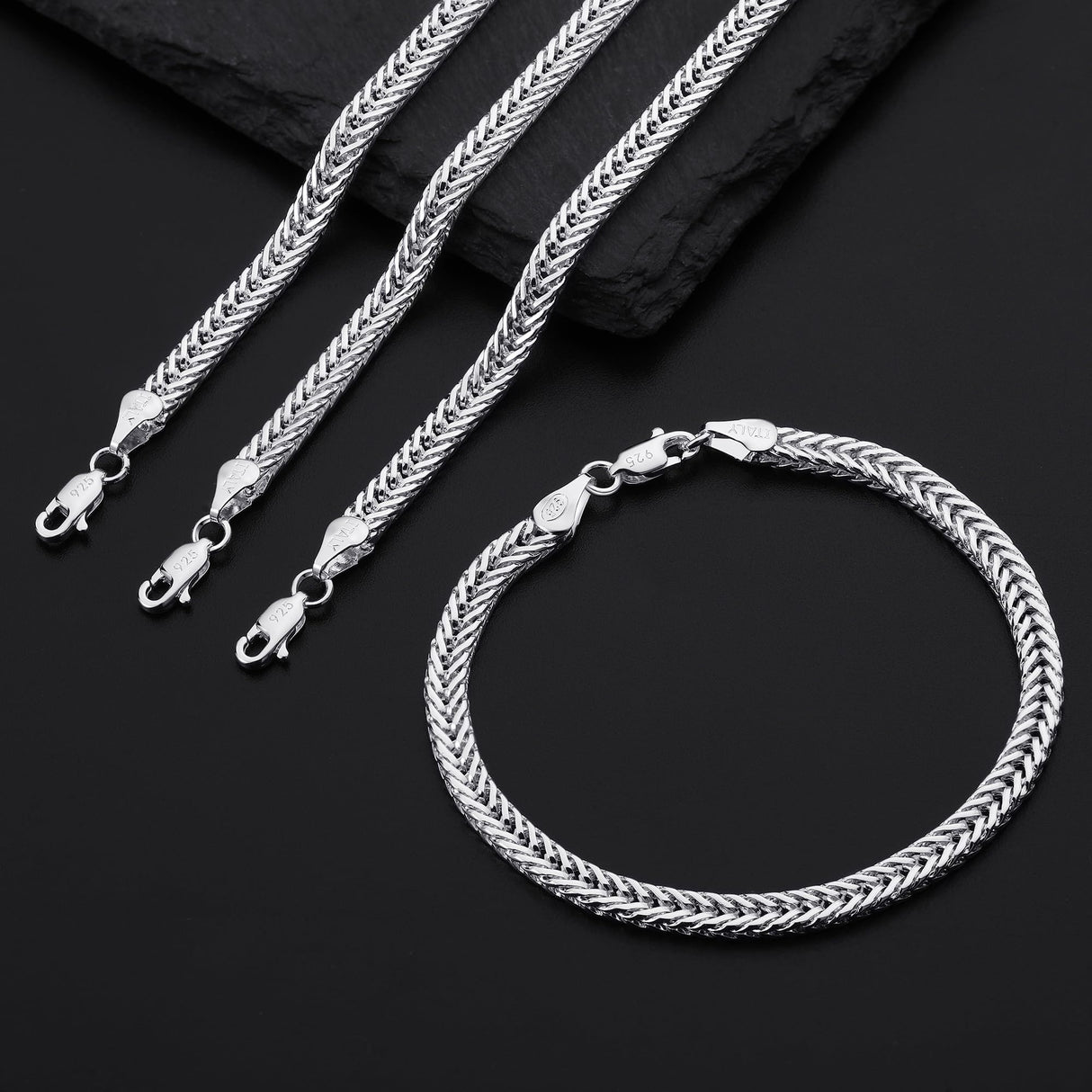 Sterling Silver Bracelets for Women, 925 Sterling Silver 5MM Mesh Bracelets