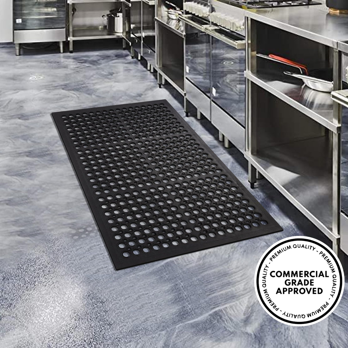 A1 Home Collections New All Purpose Anti Fatigue Versatile Rubber Floor Mat with Drain Holes, Workplace Mat, Restaurant Kitchen Mat, Bar Area Mat, Commercial, Industrial Anti Fatigue Mat 24x36 Inches