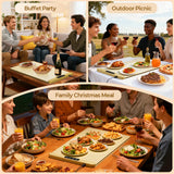 Food Warming Mat with Protective Table Mat, Graphene Fast Full-Surface Heating Mat, Electric Warming Tray with 6 Temperature and 6HoursTimer, Portable Rollable Food Warmer Perfect For Parties Buffet