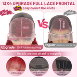 99j Burgundy Lace Front Wigs Human Hair 13x4 Deep Wave Lace Front Wigs Human Hair Pre Plucked 180 Density HD Transparent Wet and Wavy Red Color Curly Wig Human Hair for Women with Baby Hair 24inch
