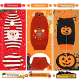 Sanwuta 3 Pieces Halloween Thanksgiving Christmas Dog Sweaters Sets Pumpkin Turkey Santa Puppy Dog Clothes Pet Knitwear for Puppy Doggie Cat Pet Costume (Medium)