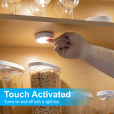 GE Wireless LED Puck Lights, Battery Operated, 20 Lumens, Touch Light, Tap Light, Stick On Lights, Under Cabinet Lighting, Ideal for Kitchen Cabinets, Closets, Garage, 6 Pack, 45994