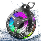 Waterproof Bluetooth Shower Speaker, Suction Cup, Small Portable Wireless IPX7 Waterproof Outdoor Speakers, Loud Stereo Sound Deep Bass, TWS Pairs, 6 Mode RGB Lights, All Ages Gift for Christmas