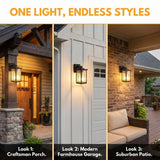 hameso Dusk to Dawn Outdoor Lighting, Waterproof Outdoor Porch Light with Tempered Glass, Outdoor Light Fixture for House Exterior Front Door Garage Patio