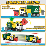 JOYIN Large Friction Powered Garbage Truck Toy Set, Includes Dumpster, Trash Bins, and Learning Cards for Kids, Boy Toys Birthday Gift for Boys Girls Kids Toddler Gift for Christmas