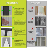 Magnetic Screen Door - Fits Door Opening 40 x 96 in, Actual Screen Size 42"x97", Hands Free Mesh Partition, Heavy Duty Curtain Keeps Bugs Out, Frame Hook & Loop, Pet and Kid Friendly