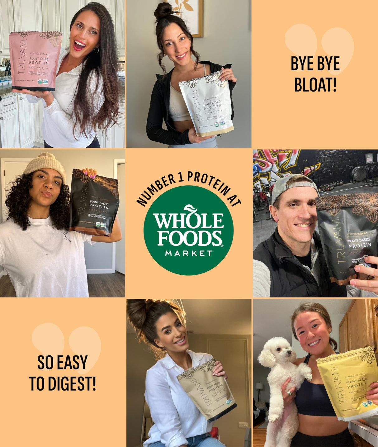 Truvani Vegan Pea Protein Powder | Peanut Butter | 20g Organic Plant Based Protein | 20 Servings | Keto | Gluten & Dairy Free | Low Carb | No Added Sugar