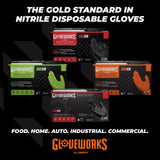 GLOVEWORKS 8 Mil Orange Nitrile Disposable Gloves Heavy Duty Industrial RDT for Mechanic and Automotive, XL Box of 100
