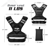 Yes4All Adjustable Weighted Vest 11-20lbs with Reflective Strip, Large Weight Vest for Strength Training for Men & Women