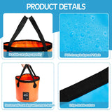 Tessco for you 3 Pcs 5 Gallon Bucket Collapsible Foldable Bucket with Handle for Beach Camping Fishing to Hold Water Folding Container Carry Bag Portable Fold up Lightweight(Orange)