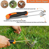 Weed Puller Tool Set, 3 Stainless Steel Hand Weeders for Lawn and Garden