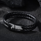 Alissl Christian Gifts for Mens, Bible Verse Leather Cross Bracelet for Men