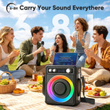 VOSOCO Karaoke Machine, Bluetooth Speaker with 2 Wireless Mics for Adults