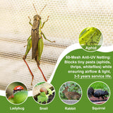 2 Pack Garden Netting for 4×2 FT Raised Beds, Fine Mesh Insect & Bird Barrier with Drawstring, Garden Bed Cover for Vegetables, Flowers & Herbs