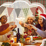 Hahafelt 10 Pcs Christmas Fabric Bundles Vintage 20 x 20 Inch Christmas Plaid Stripe Fat Quarters Holiday Squares Sewing Fabrics Precut Quilting Patchwork for Xmas DIY Handmade Crafting