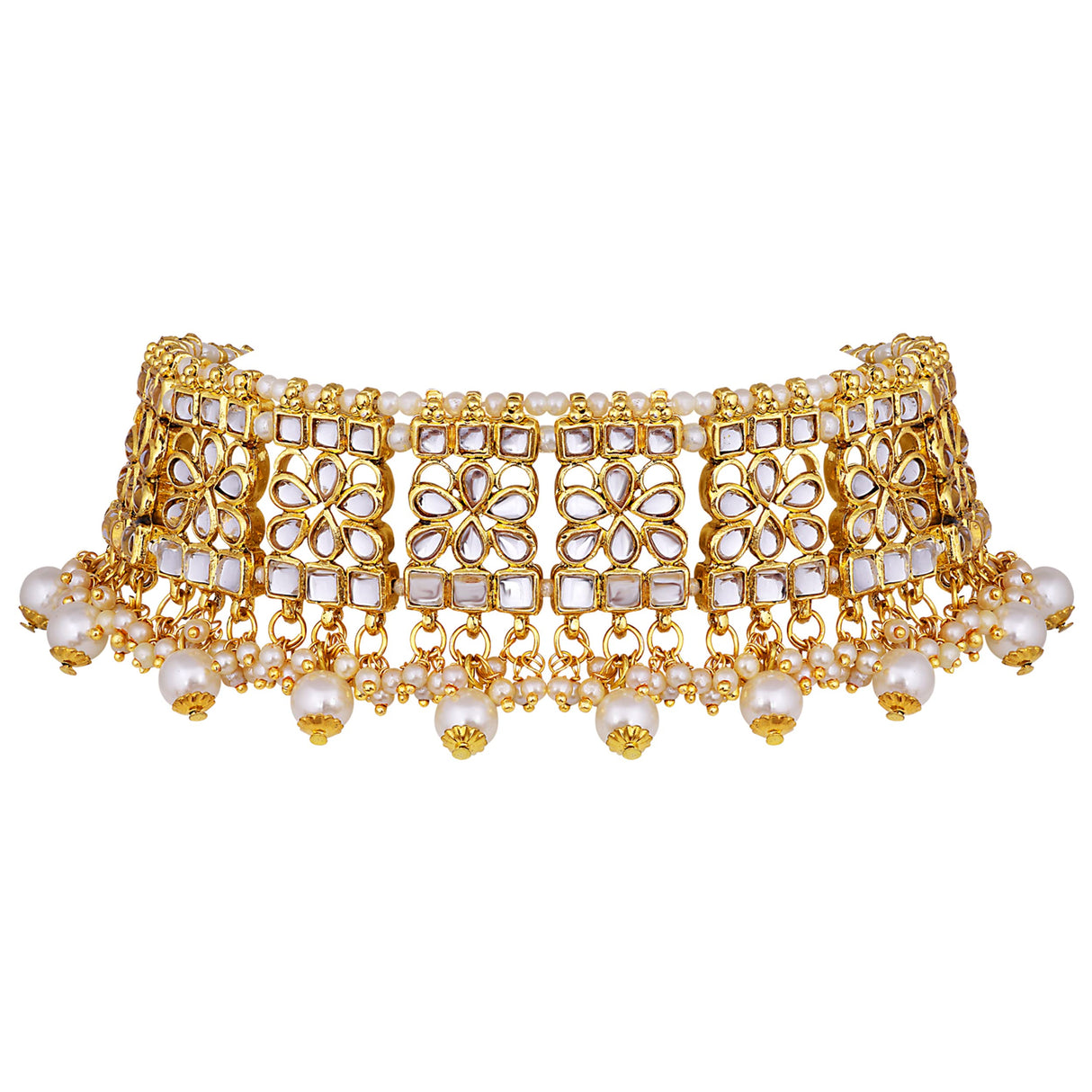Aheli Indian Faux Kundan Studded Choker Necklace with Maang Tikka Earrings Ethnic Wedding Festive Fashion Bharatanatyam jewellery set Gift for Women