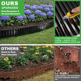 SJPULMO Corrugated Metal Edging, 6"x45Ft Rust-proof Landscape Edging Border