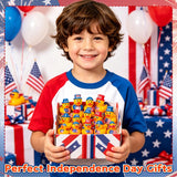 120 Pcs Patriotic Mini Resin Ducks 6 Style Bulk Tiny Duck Figurines 250th Anniversary Independence Day Decorations 4th of July Patriotic Ducks for Party Favors DIY Crafts and Desk Decor