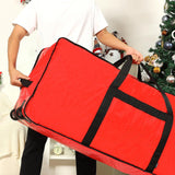 HOMEST Christmas Tree Storage Bag, Fits for 9 ft Xmas Artificials, Zippered Bag with Reinforced Carrying Handles and Wheels, Red (Bag Only)