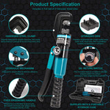 Brileine 10 Tons Hydraulic Crimping Tool with 9 Dies - Battery Cable Crimper Tool & Wire Rope Crimping Tool for 12 to 2/0 AWG, 1/16" 1/8" 3/16" Stainless Steel Cable Railing Tool