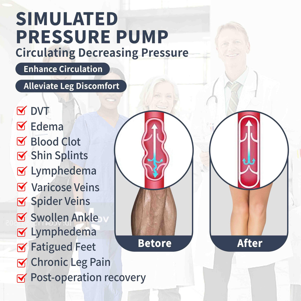 Medical Compression Thigh High Anti Embolism Stockings 15-20mmHg, for Edema, Varicose Veins, Swelling with Inspection Hole, Women & Men