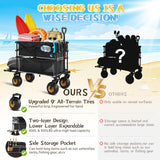 Beach Wagon with Big Wheels for Sand, Double-Decker
