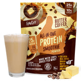 FlavCity Grass Fed Whey Protein Powder - Butter Coffee - 25g Protein, 10g Collagen & 87mg Caffeine - Made with Organic Reishi & Cordyceps - Gluten Free & No Added Sugars (20 Servings)
