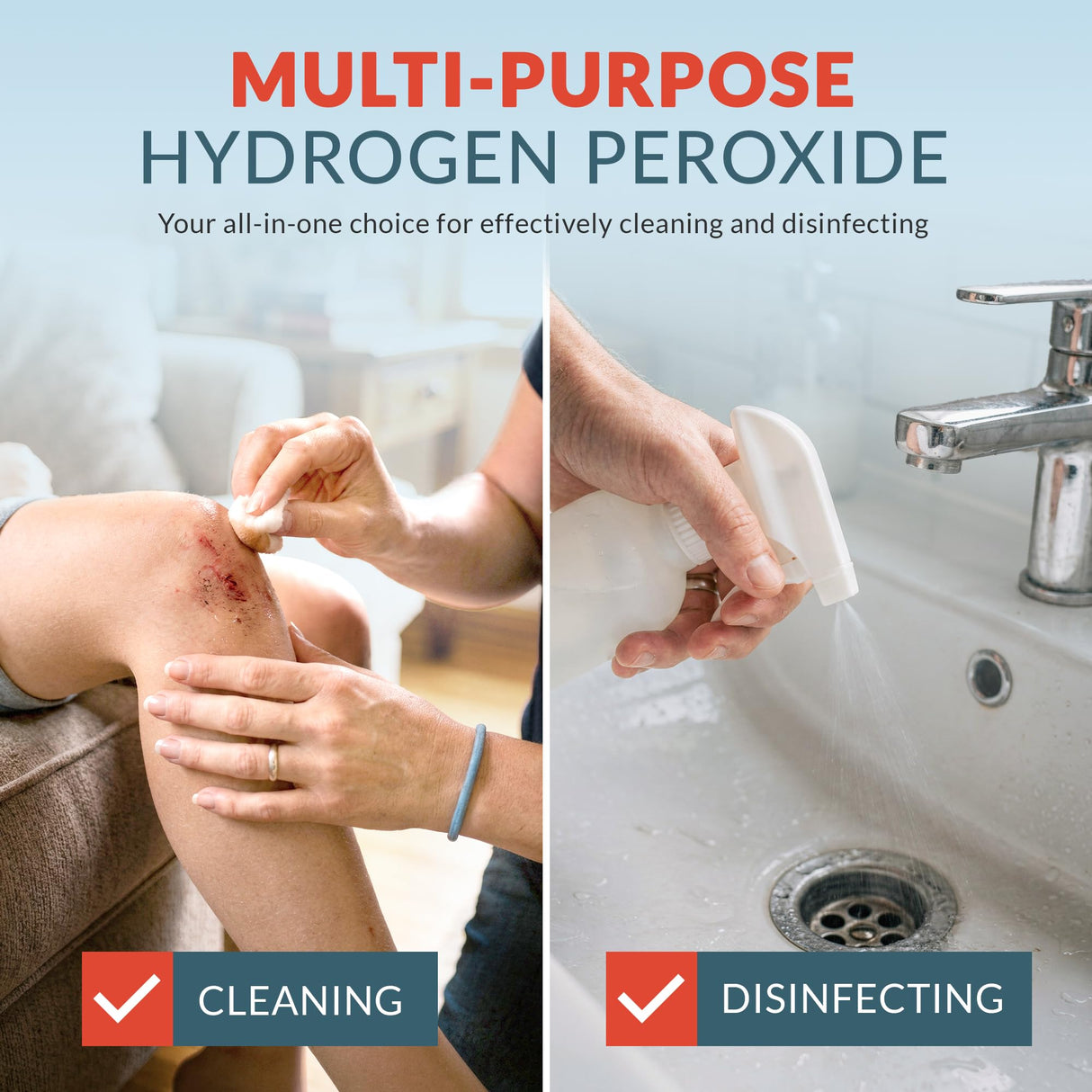 Epic Medical Supply 3% Hydrogen Peroxide - First Aid Antiseptic & Multipurpose Cleaner - Topical Wash for Cuts, Scrapes and Minor Cuts - H2O2 Hydrogen Peroxide 3 Percent USP Solution (1 Gallon)