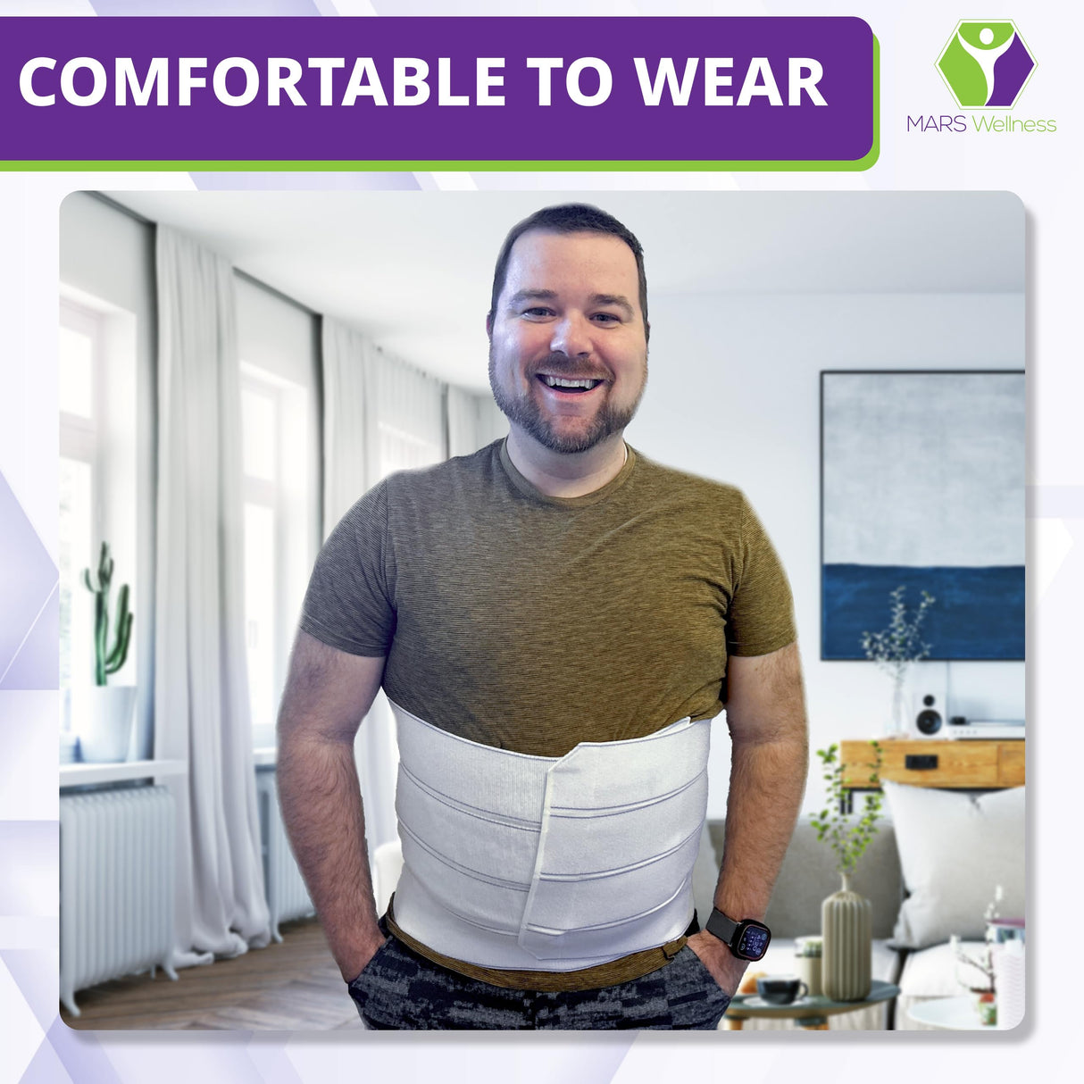 MARS WELLNESS Premium Plus Size Bariatric Abdominal Binder - 12" 4 Section/Panel - Bariatric Binder Abdominal Brace for Men or Women - Fits Waist Sizes 72" - 96"